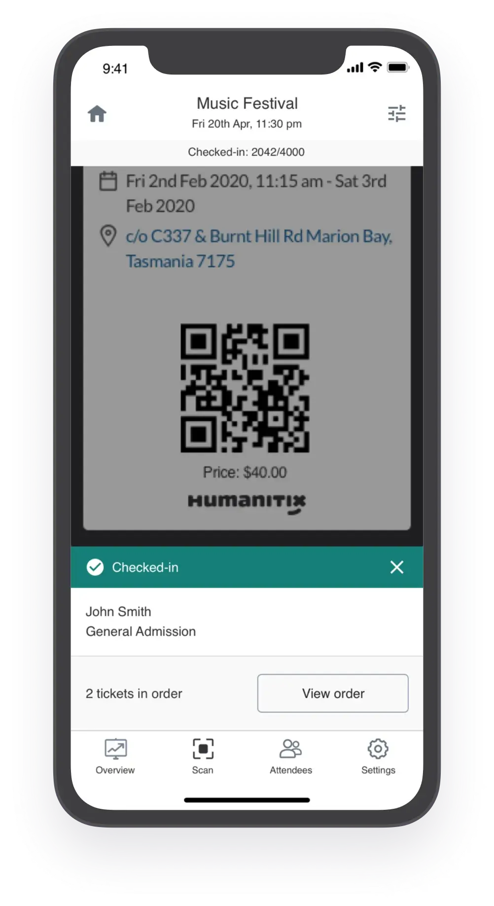 Humanitix scanning app