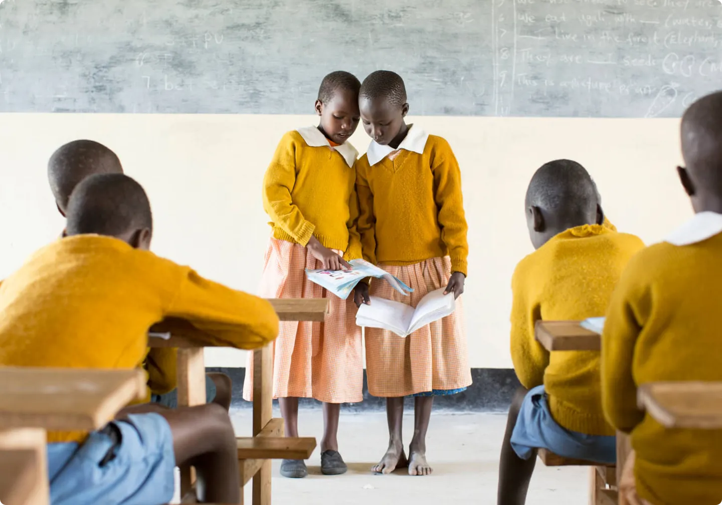 Girls learnin in a Classroom