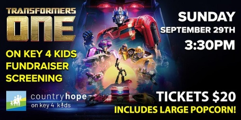 Transformers One - On Key 4 Kids Rmax Fundraiser Screening