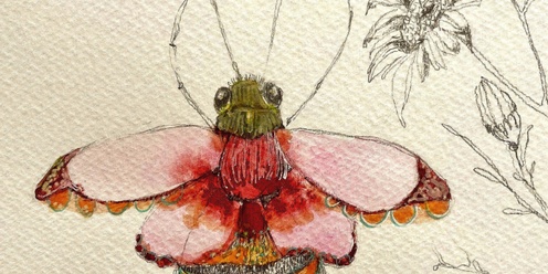 Botanical Bees Workshop in Water colour and ink