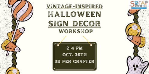 Vintage Inspired Halloween Sign Decor