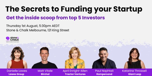 Discover the secrets to funding your startup -  get the inside scoop from 5 investors!