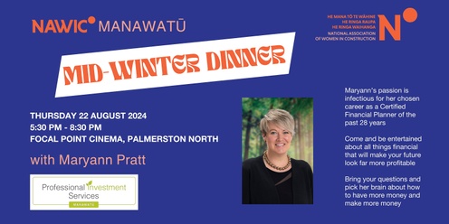 NAWIC Manawatū Mid-Winter Dinner with Maryann Pratt