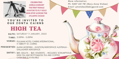 Zonta Club of Cairns Amelia Earhart High Tea 