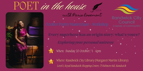 Poet in the House (20 October) Exploring your personal universe