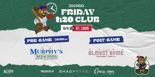 CHGO Cubs Friday 1:20 Club vs St. Louis 6/14