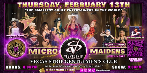 Battle Creek, MI - Micro Maidens: Dwarf Dancers @ Vegas Strip Gentlemen's Club "The Only Micro Revue in the World!"