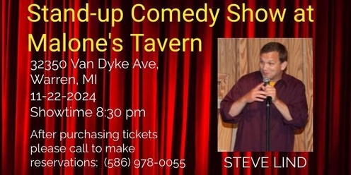 Stand-Up Comedy Show at Malone's Tavern