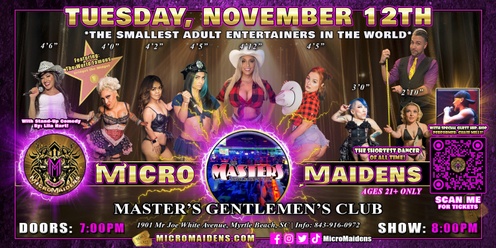 Myrtle Beach, SC - Micro Maidens: Dwarf Dancers @ Master's Gentlemen's Club "The Only Micro Revue in the World!"