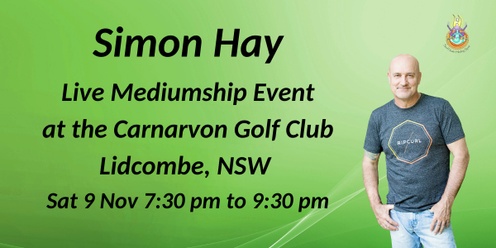 Aussie Medium, Simon Hay at the Carnarvon Golf Club in Lidcombe, NSW