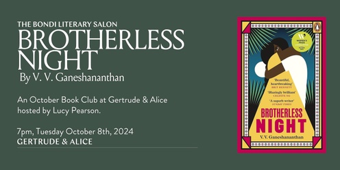 Bondi Literary Salon October Book Club: Brotherless Night by V. V. Ganeshananthan