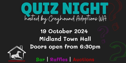 Greyhound Adoptions Quiz Night Fundraiser 2024