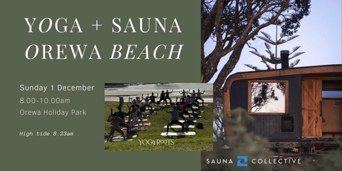 Sauna Collective in Orewa: Yoga + Sauna + Ocean Swim