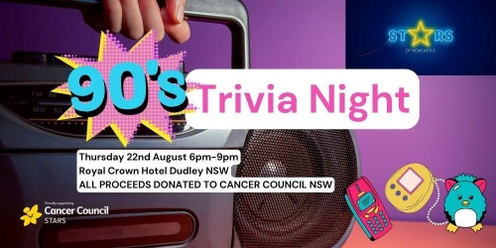90's Trivia Night for Cancer Council NSW