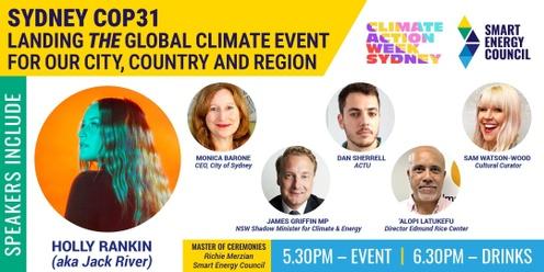 Finale & Drinks - Sydney COP31 - landing *the* global climate event