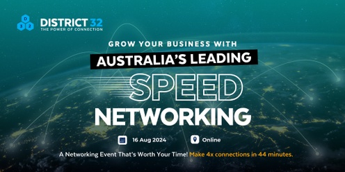 Australia’s Leading Speed Networking Event – Online – Fri 16 Aug