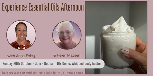 October Experience Essential Oils Afternoon DIY demo: whipped body butter