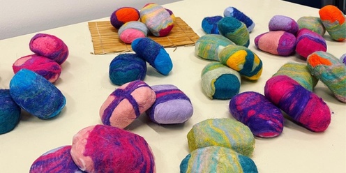 Wet Felted Soap with Heather