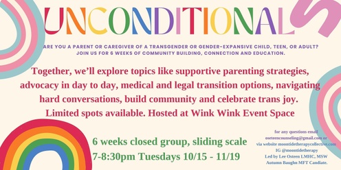 Unconditional: A Support Group for Parents of Trans Kids/Teens