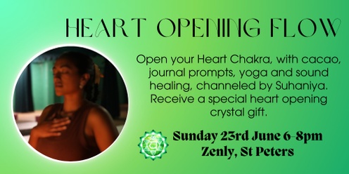 Heart Opening Flow: Cacao, Journaling, Yoga and Sound Healing to open your Heart Chakra