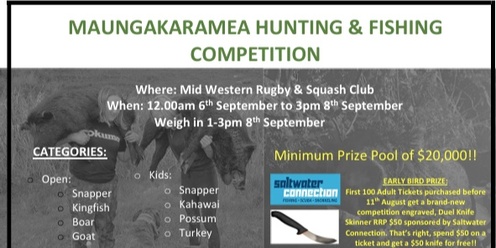 Maungakaramea Hunting & Fishing Competition 