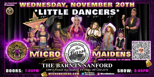 Sanford, FL - Micro Maidens: The Show @ The Barn in Sanford! "Must Be This Tall to Ride!"