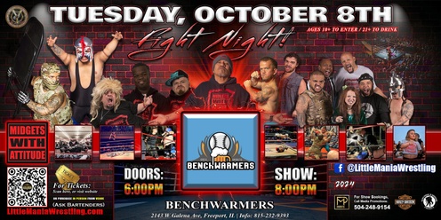 Freeport, IL - Midgets With Attitude: Fight Night @ Benchwarmers! - Micro Aggression!