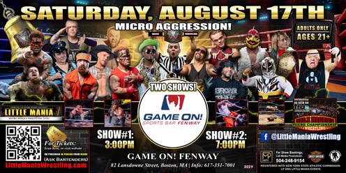 Boston, MA - Micro-Wrestling All * Stars: The Fight is On at Game On! Fenway (TWO SHOWS!)