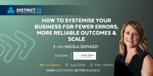 District32 Expert Webinar: How to Systemise Your Business for Fewer Errors, More Reliable Outcomes & Scale