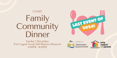 Cygnet Community Dinner - December 2024