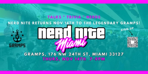 Nerd Nite Miami RETURNS Nov 14, 2024