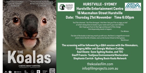 The Koalas screening at Hurstville Entertainment Centre