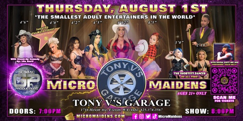 Everett, WA - Micro Maidens: Dwarf Dancers @ Tony V's Garage! "The Only Micro Revue in the World!"