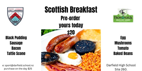 Scottish Breakfast at the Hororata Highland Games