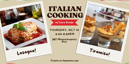 Italian Cooking: Lasagna and Tiramisu