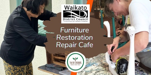 Furniture Restoration Repair Cafe, Te Whare Puni Room, Ngāruawāhia Community House, Saturday 14 December 11am-4pm