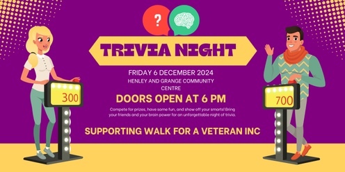 Walk for a Veteran Inc Quiz Night