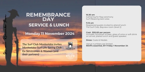 Remembrance Day 2024 Mooloolaba Surf Life Saving Club