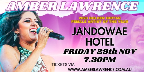 Amber Lawrence - Jandowae Hotel - Live A Country Song Tour