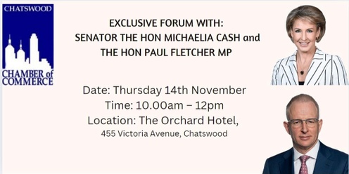 Industrial Relations Reform - Exclusive forum with Senator the Hon Michaelia Cash and the Hon Paul Fletcher MP.