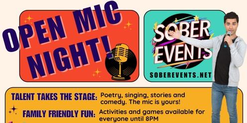 Sober Events Open Mic Night Unleashed