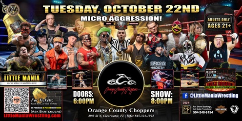 Pinellas Park, FL - Micro Wrestling All * Stars @ Orange County Choppers: Little Mania Wrestling Rips through the Ring