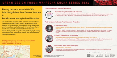 Urban Design Forum - Pecha Kucha Series 2024 (PIA Urban Design Related Awards Showcase and Perth Foreshore Plan Discussion) 