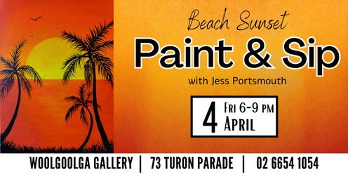 Palm Tree Sunset - Paint & Sip @Woolgoolga Gallery with Jess Portsmouth