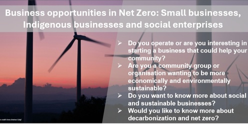 Business opportunities in Net Zero: Small businesses, Indigenous businesses and social enterprises - Townsville