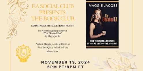 EA Social Club - November Virtual Book Club