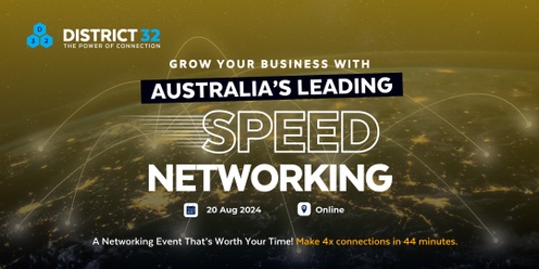 Australia’s Leading Speed Networking Event – Online – Tue 20 Aug
