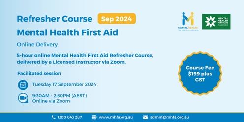 Refresher Online Mental Health First Aid Course - September 2024