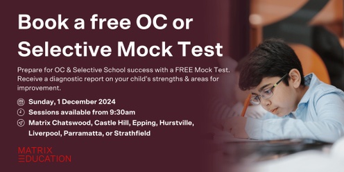 Free Mock OC and Selective Test Day (Castle Hill)