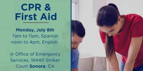 Tuolumne County, First Aid & CPR Class